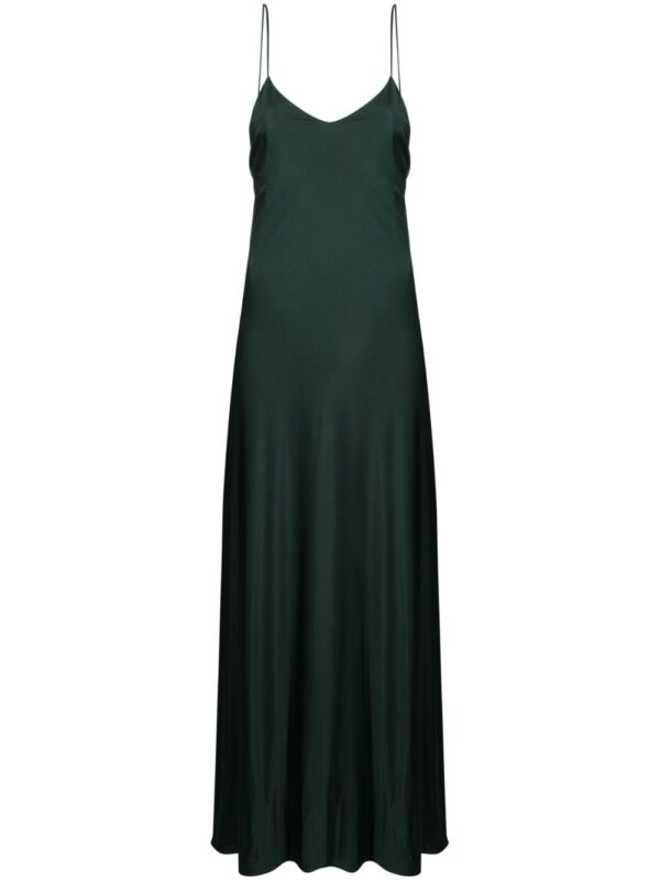 Saint Laurent open-back pleated maxi dress