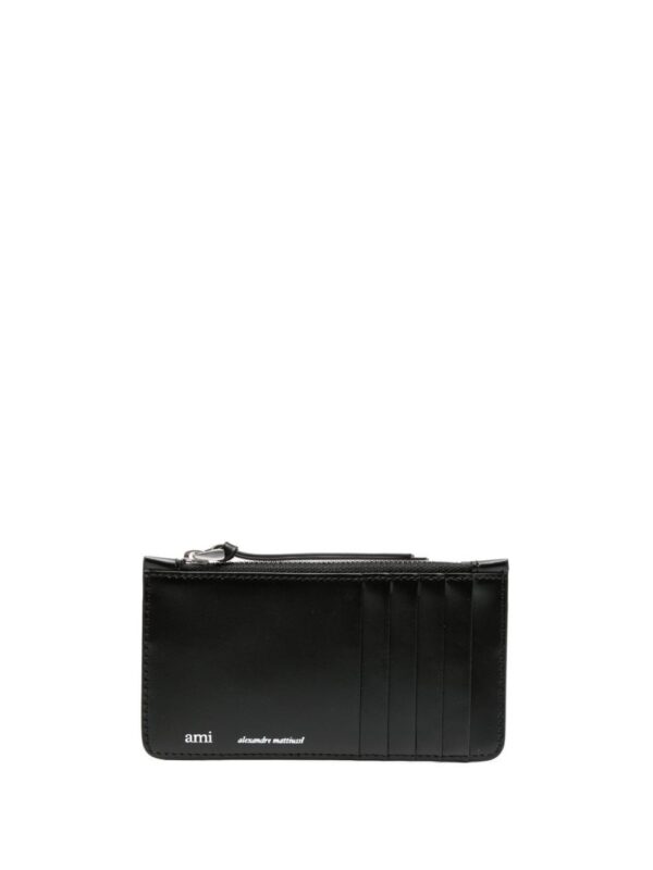 AMI Paris logo-print leather wallet