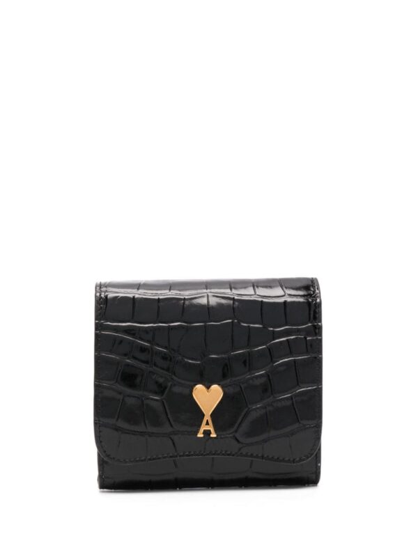 AMI Paris crocodile-embossed logo wallet