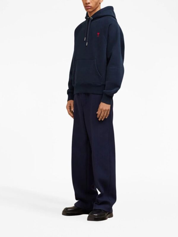 AMI Paris  embroidered cotton hoodie - Image 3