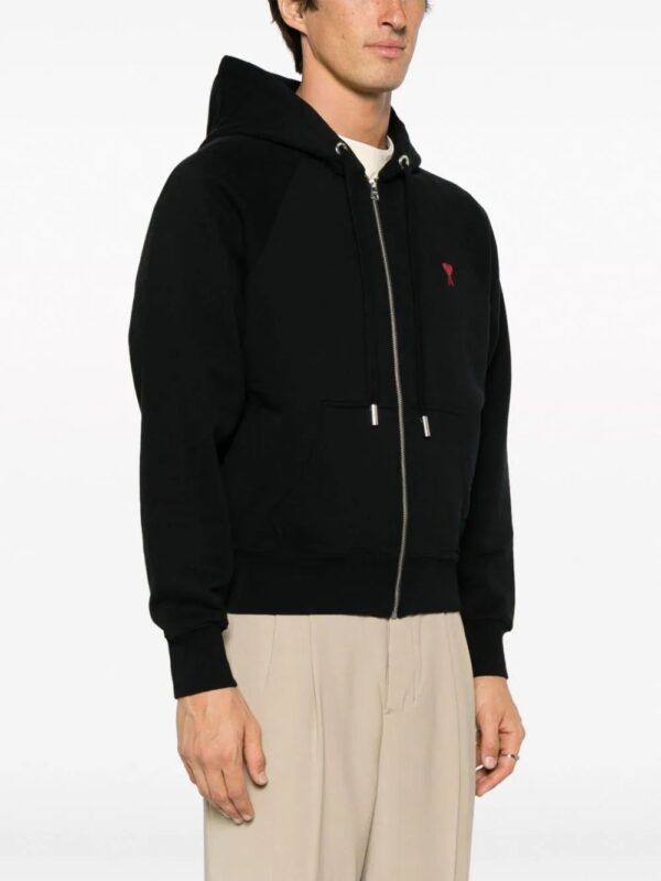 AMI Paris  Ami de Coeur-embroidered zip-up hoodie - Image 3