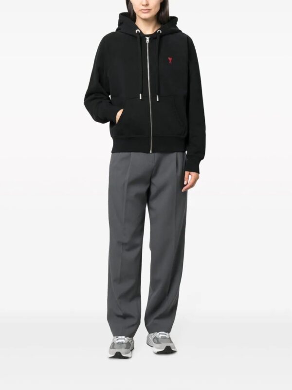 AMI Paris  Ami de Coeur-embroidered zip-up hoodie - Image 2