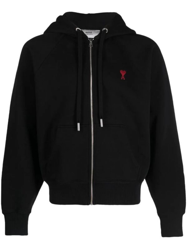 AMI Paris  Ami de Coeur-embroidered zip-up hoodie
