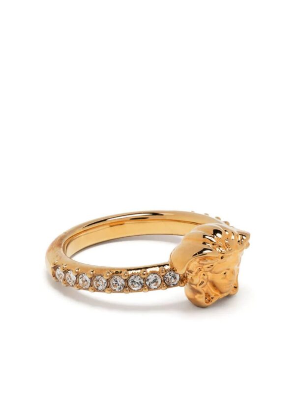 Versace  Medusa Head crystal-embellished ring