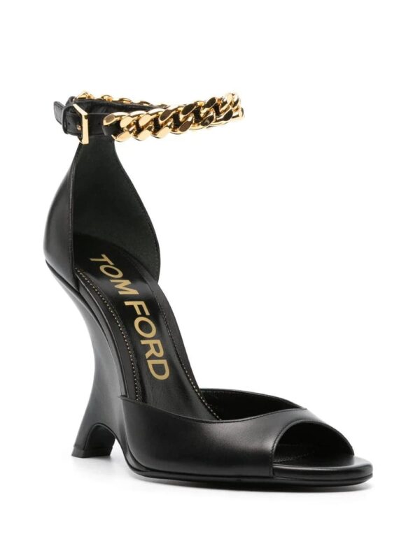 TOM FORD  105mm chain-embellished leather sandals - Image 2