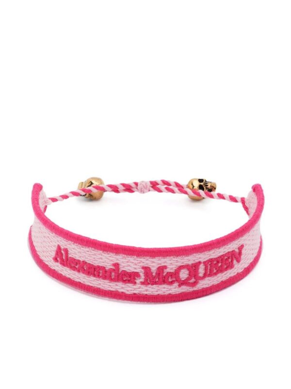 Alexander McQueen  skull-embellished logo bracelet