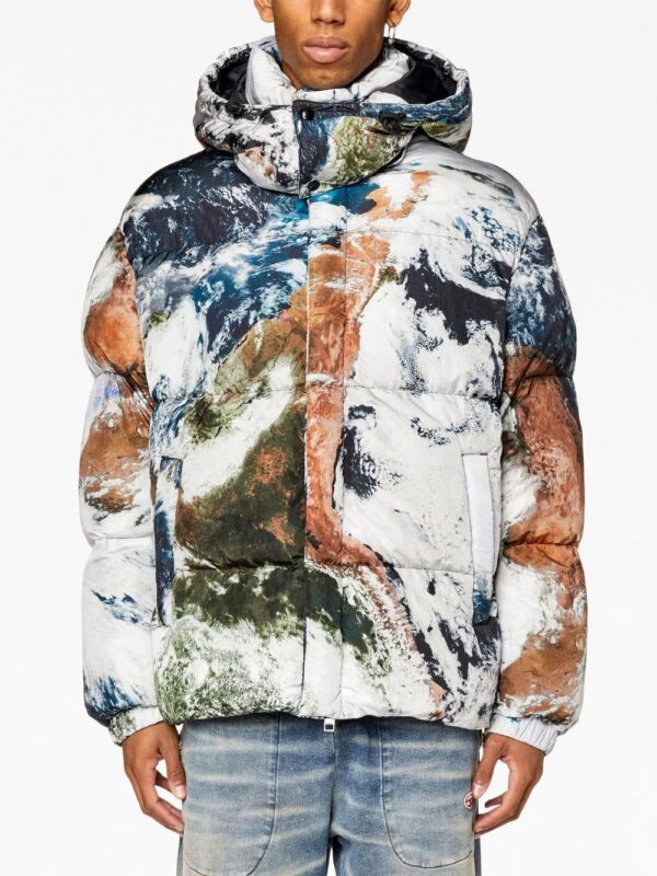 Diesel  W-Rolfys planet-print padded jacket - Image 3