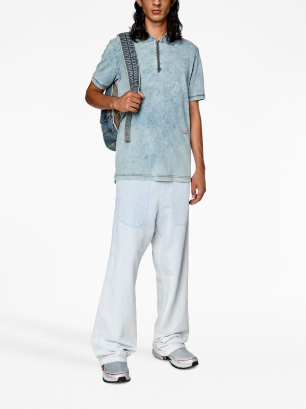 Diesel  T-Smith-Zip acid-washed polo shirt - Image 2