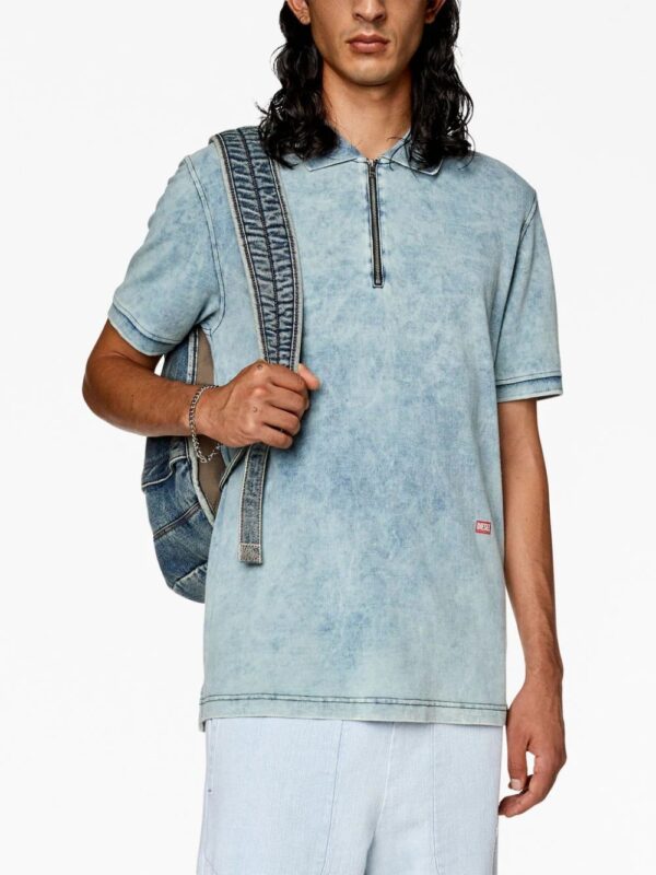 Diesel  T-Smith-Zip acid-washed polo shirt - Image 3