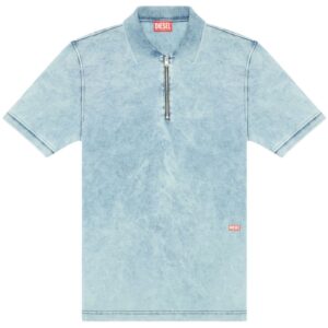 Diesel  T-Smith-Zip acid-washed polo shirt