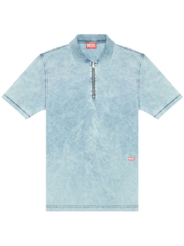 Diesel  T-Smith-Zip acid-washed polo shirt