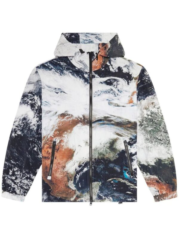 Diesel  J-Warrett graphic-print hooded windbreaker