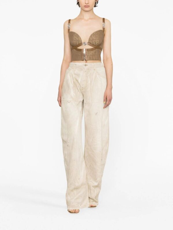Versace  all-over logo print crop top - Image 2