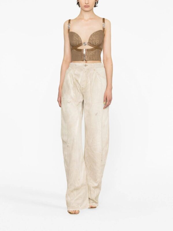 Versace  all-over logo print crop top - Image 2
