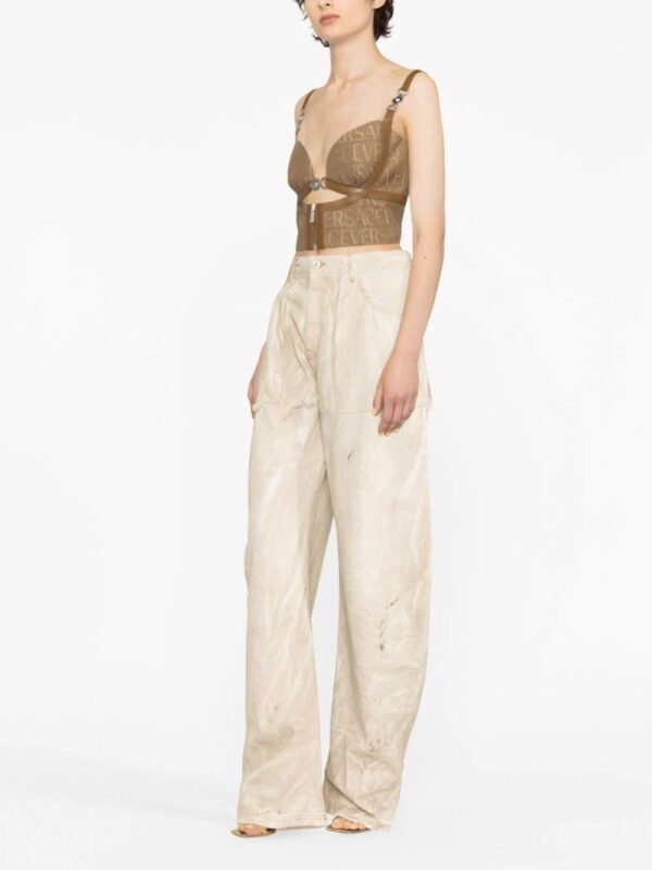 Versace  all-over logo print crop top - Image 4