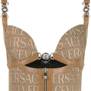 Versace  all-over logo print crop top