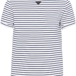 Prada  triangle-logo stripe-print T-shirt