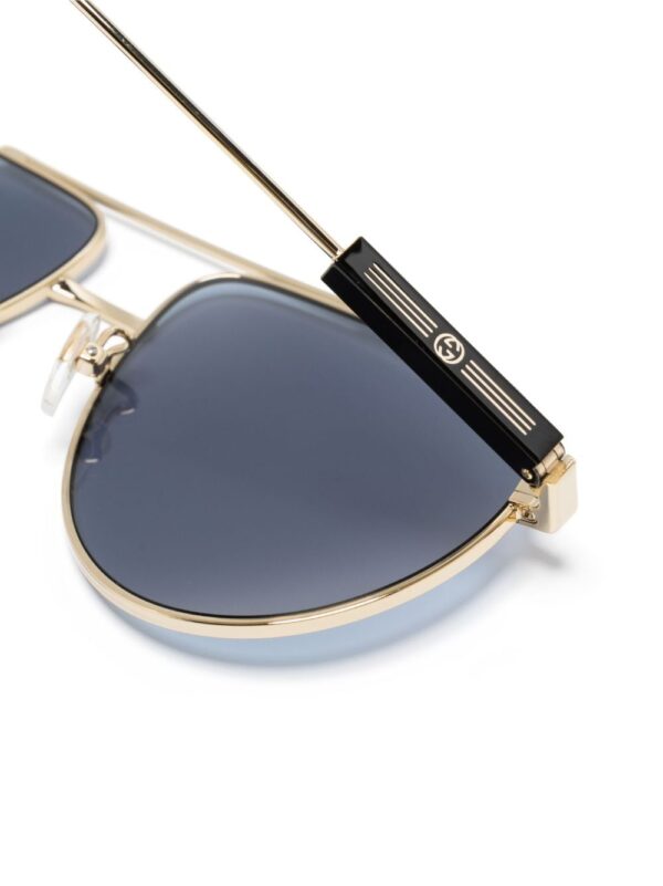 Gucci Eyewear logo-debossed pilot-frame sunglasses - Image 3
