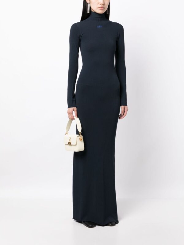 Off-White long-sleeve funnel-neck dress - Image 2