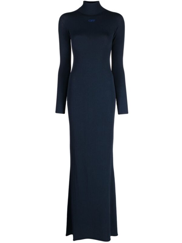 Off-White long-sleeve funnel-neck dress