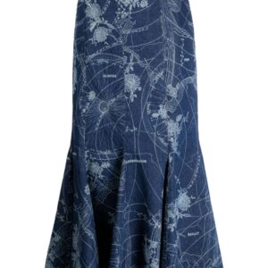 Off-White  graphic-print mermaid midi skirt