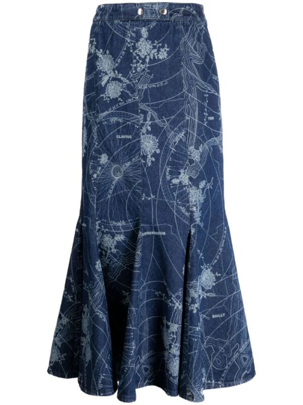 Off-White  graphic-print mermaid midi skirt