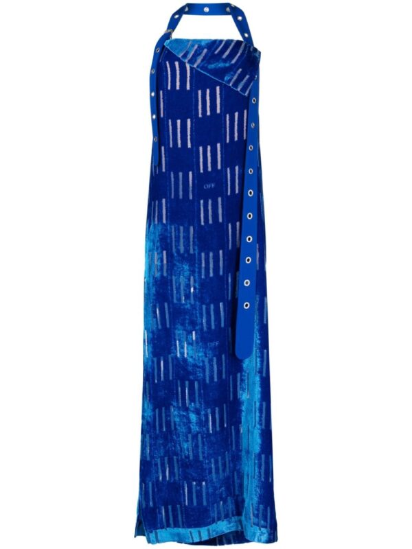 Off-White Shibori velvet open-back dress