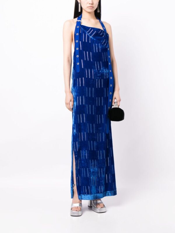 Off-White Shibori velvet open-back dress - Image 3