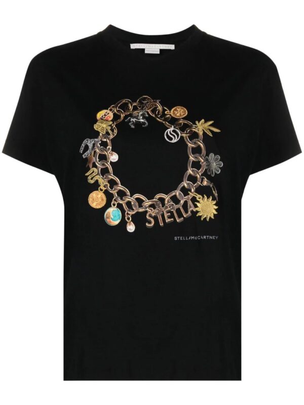 Stella McCartney  chain print embroidered T-shirt