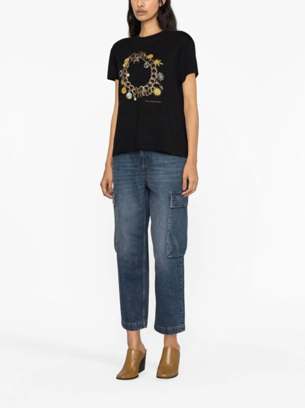 Stella McCartney  chain print embroidered T-shirt - Image 3