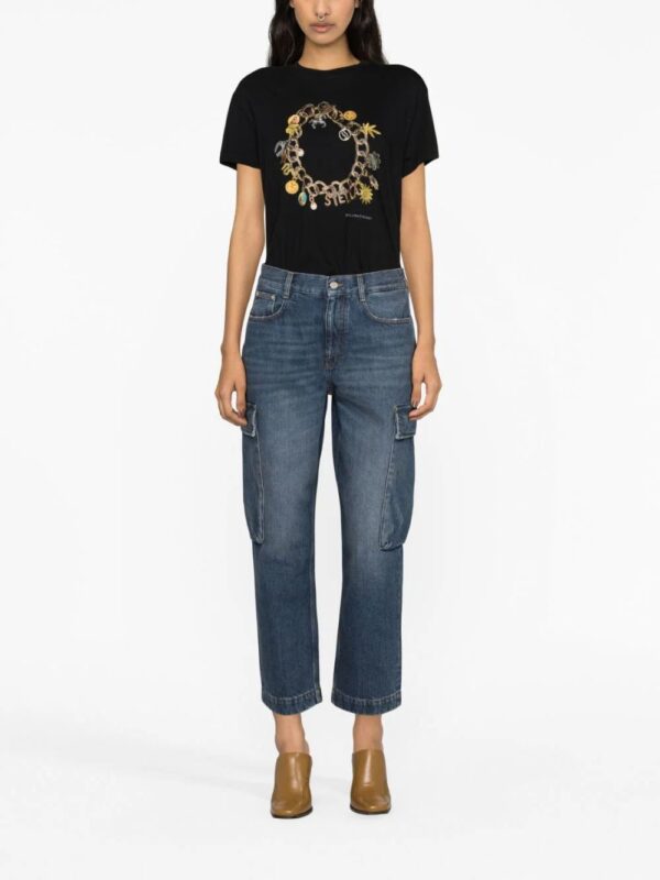 Stella McCartney  chain print embroidered T-shirt - Image 2