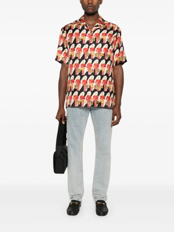 Gucci  graphic-print silk twill shirt - Image 2