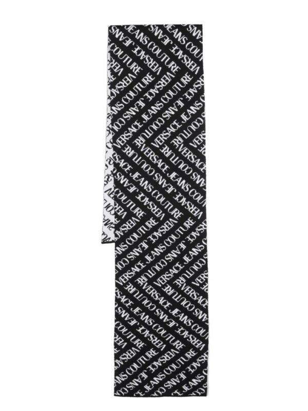 Versace Jeans Couture  logo intarsia-knit wool-blend scarf