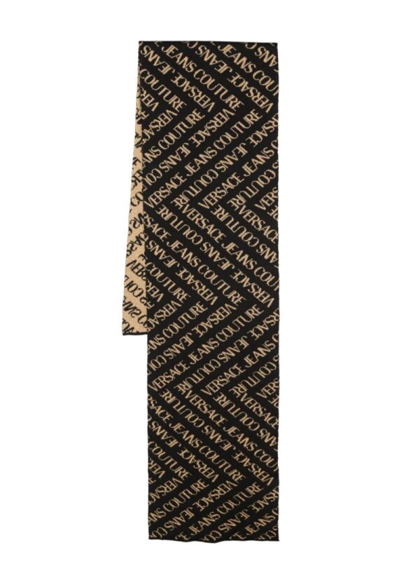 Versace Jeans Couture  logo intarsia-knit wool-blend scarf