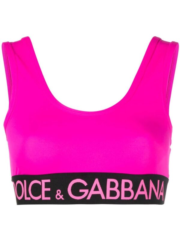 Dolce & Gabbana  logo-waistband sports bra
