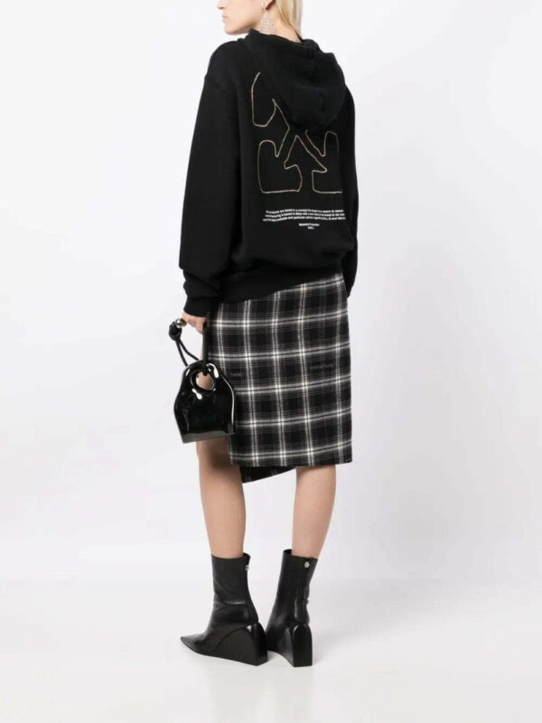 Off-White  logo-embroidery rib-trimmed hoodie - Image 2