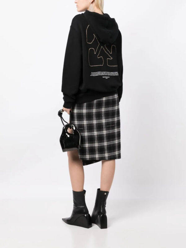 Off-White  logo-embroidery rib-trimmed hoodie - Image 2