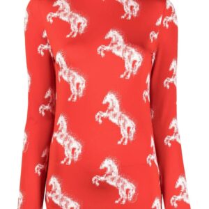 Stella McCartney  horse-print high-neck top