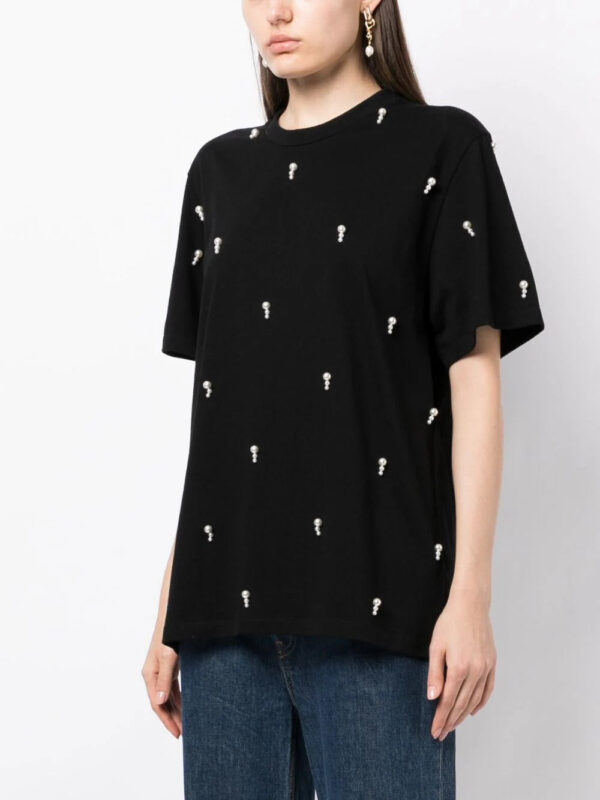 Stella McCartney  faux pearl-embellished T-shirt - Image 3