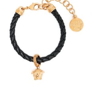 Versace  Medusa-head braided leather bracelet
