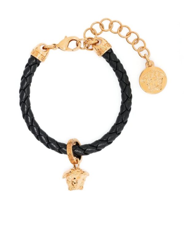 Versace  Medusa-head braided leather bracelet