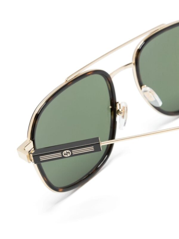 Gucci Eyewear logo-engraved pilot-frame sunglasses - Image 3