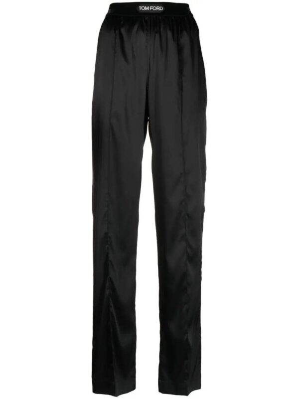 TOM FORD  high-waisted straight-leg silk trousers