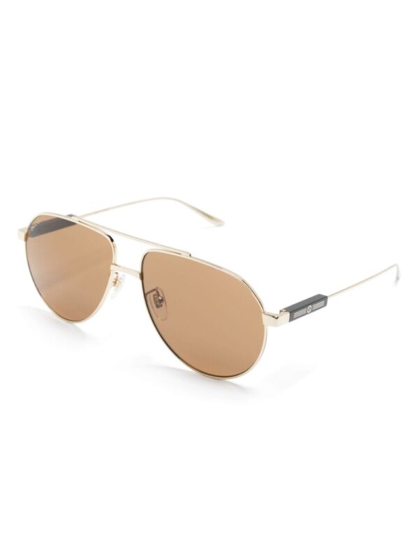 Gucci Eyewear logo-debossed pilot-frame sunglasses - Image 2