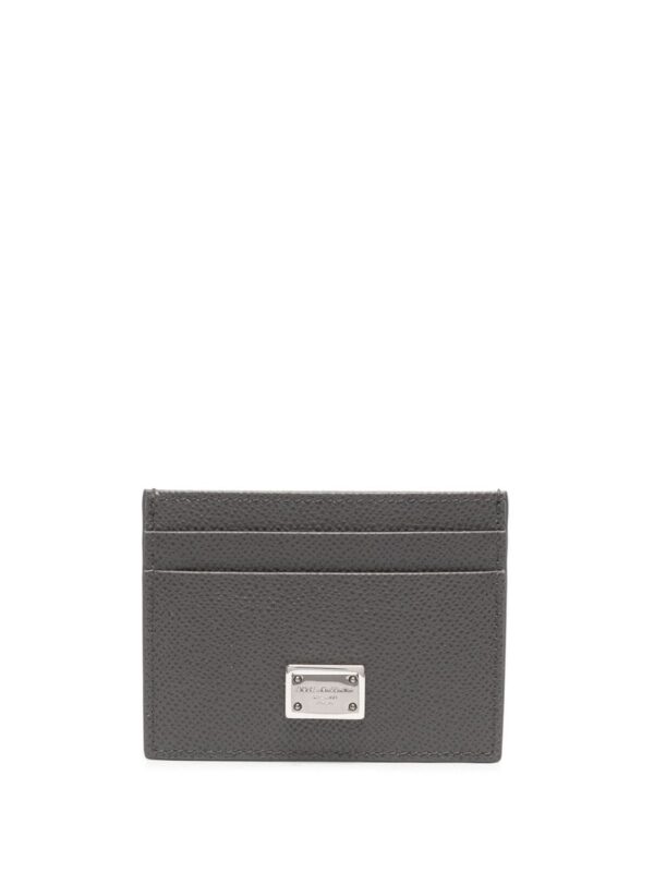 Dolce & Gabbana logo-plaque leather cardholder