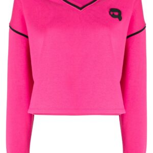 Karl Lagerfeld  Ikonik Karl-patch V-neck sweatshirt