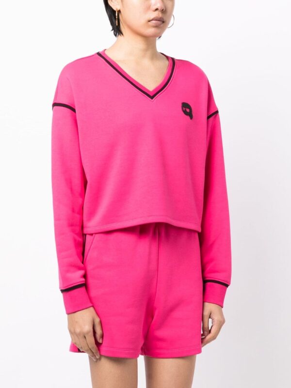 Karl Lagerfeld  Ikonik Karl-patch V-neck sweatshirt - Image 3