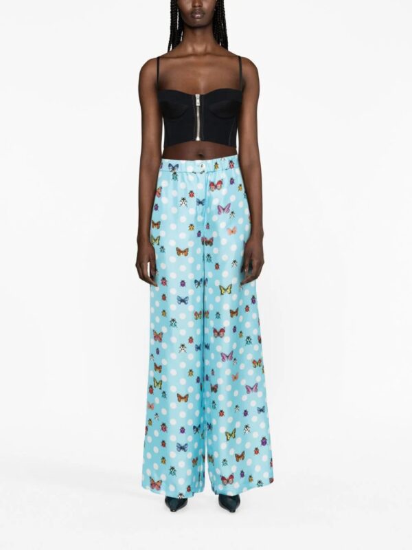 Versace  graphic-print wide-leg trousers - Image 2