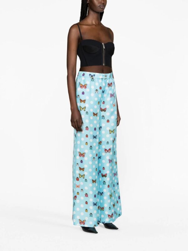 Versace  graphic-print wide-leg trousers - Image 4