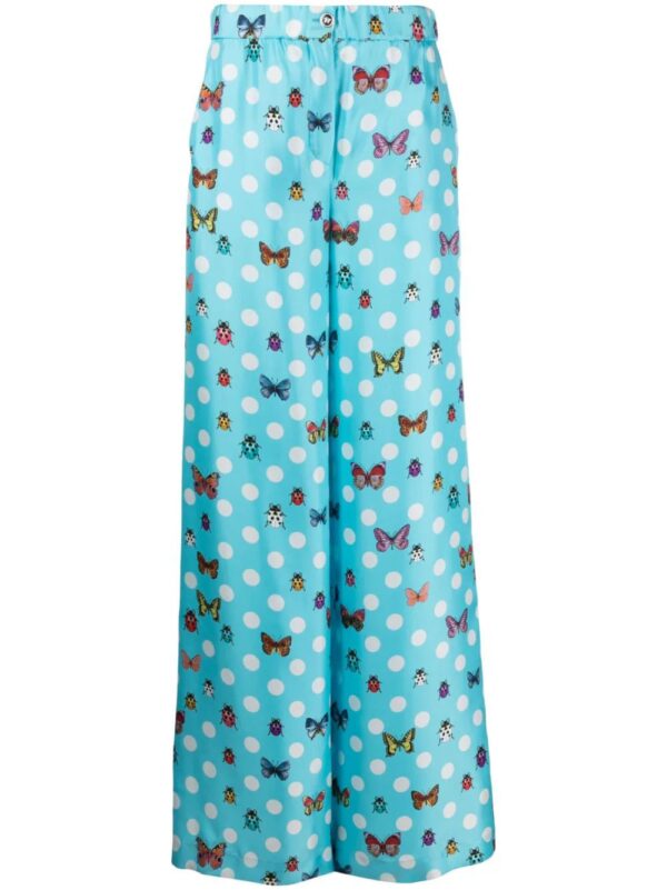 Versace  graphic-print wide-leg trousers